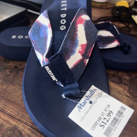 Rocket Dog Blue and Multicolor Flip Flops - Picture 2 of 2